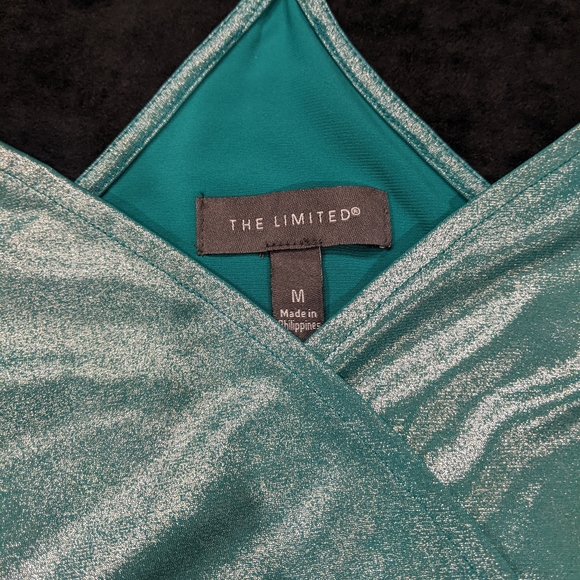 The Limited Wrap Blouse Turquoise Sparkle - Picture 4 of 5